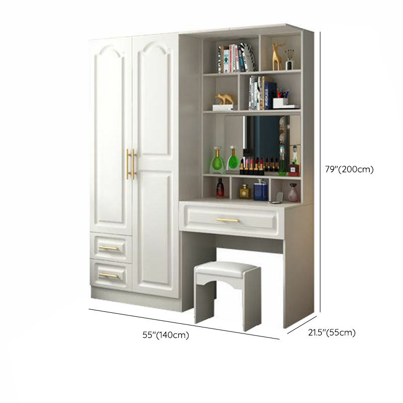 Contemporary Wood Chalk Wardrobe Closet with Interior Shelves&Clothing Rack&3-Drawer/6 Drawers/5-Drawer - image 30
