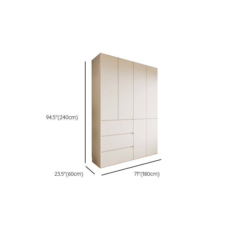 White Modish Wooden Independent Wardrobe Armoire with Soft Close Drawer, Soft Close Door, and Interior Shelves - image 19