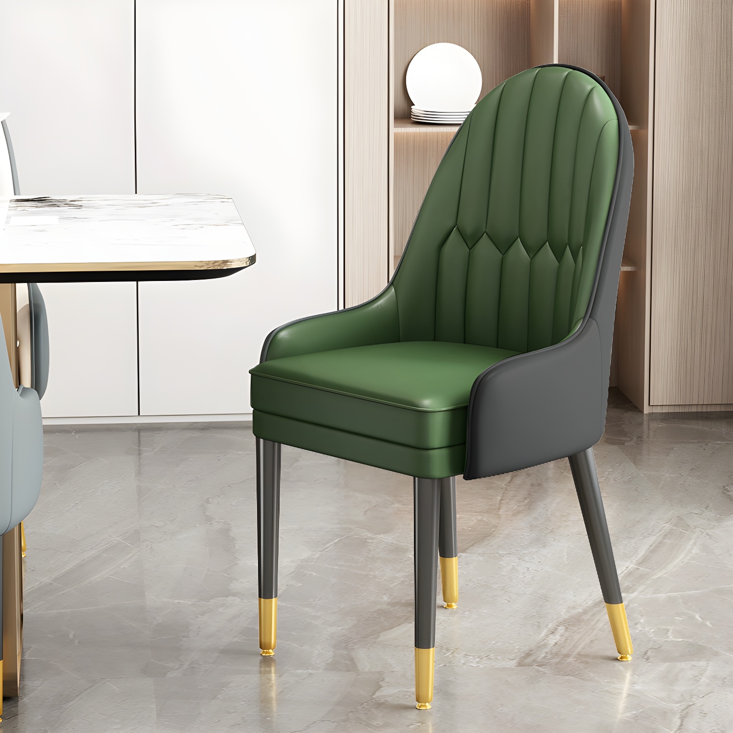 Dining Room Armless Dining Chair Parsons Faux Leather Dining Chair
