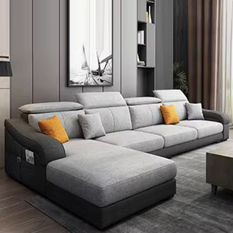 L-Shape Left Sofa Chaise for 5-seater with Sloped Arms in a Trendy Style - image 5