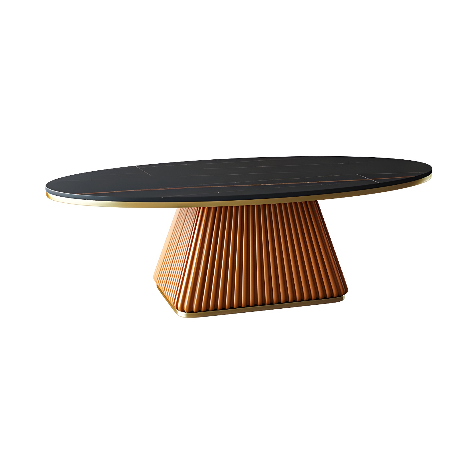 Elliptical Stone Coffee Table Pedestal 1 Single Cocktail Table - 17.72" H - image 12