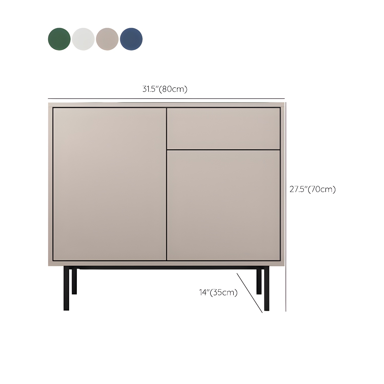 Wooden Rectangle Sideboard Modern Home Sideboard Cabinet with Drawers and Door - image 14