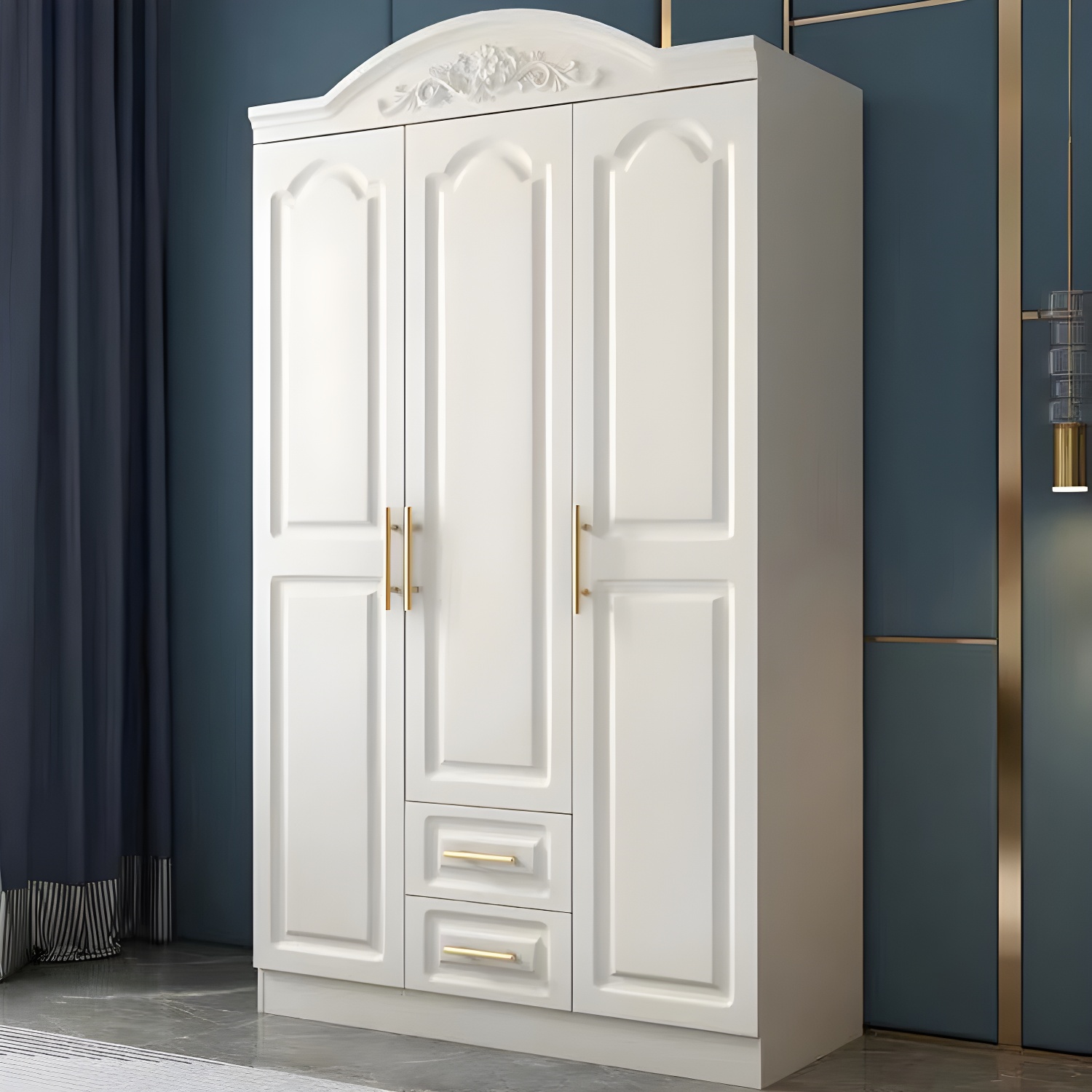 French Country Wardrobe Armoire White Wooden Wardrobe Cabinet