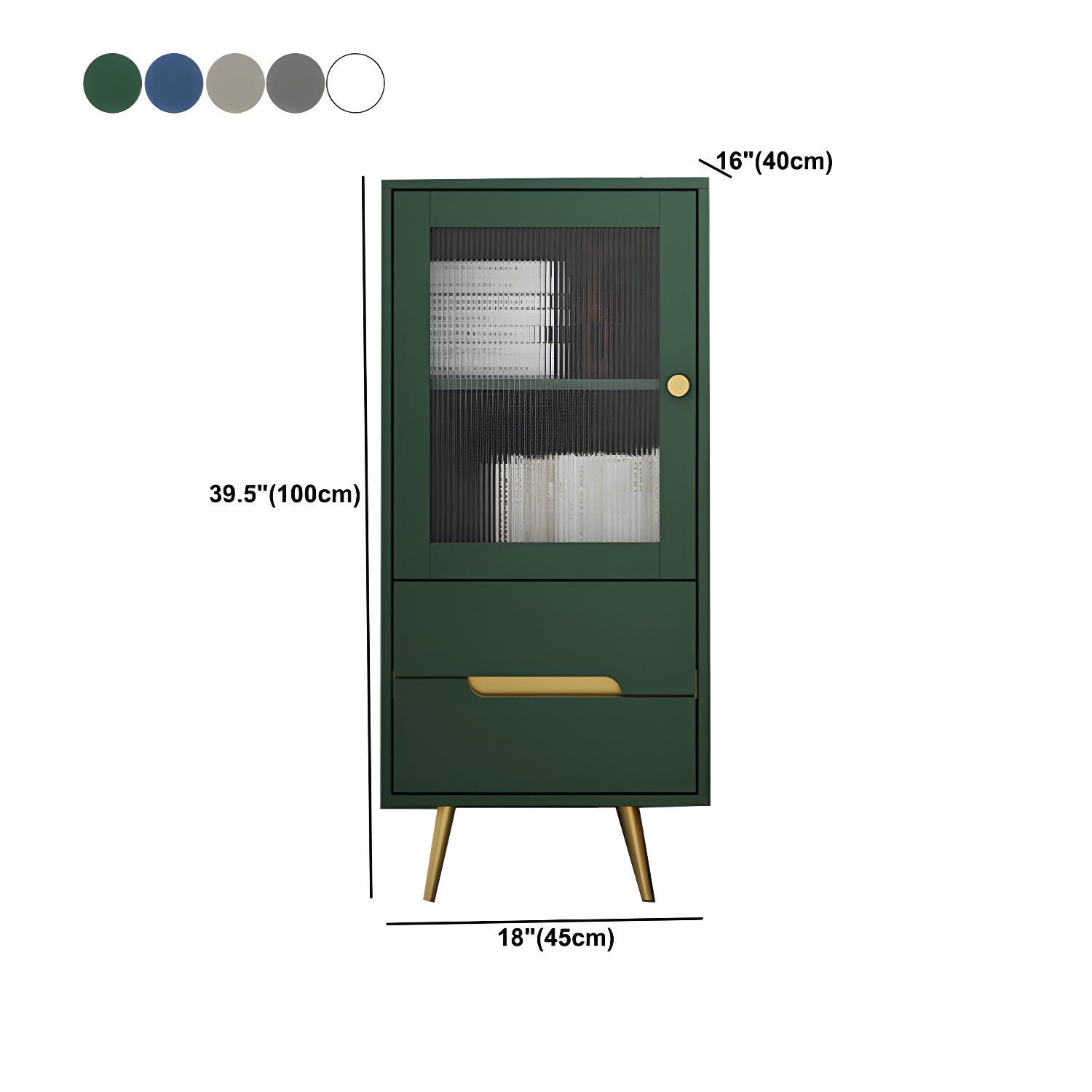 Modern Wooden Accent Cabinet with 2 Drawers and Glass Door Cabinet - image 11
