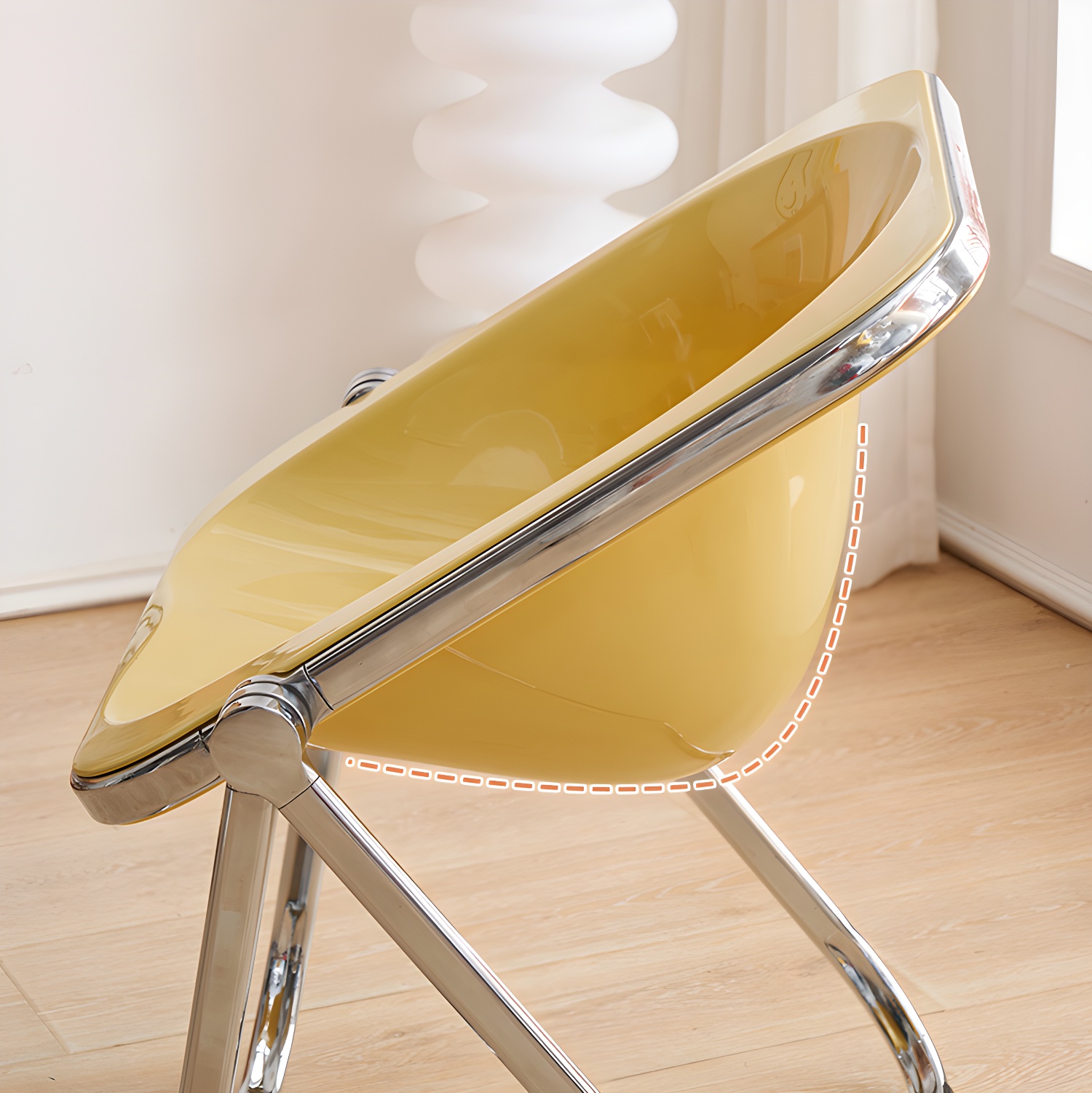 Modern Collapsible Side Chair with Low Back and Foldable Design in Plastic & Acrylic - image 13
