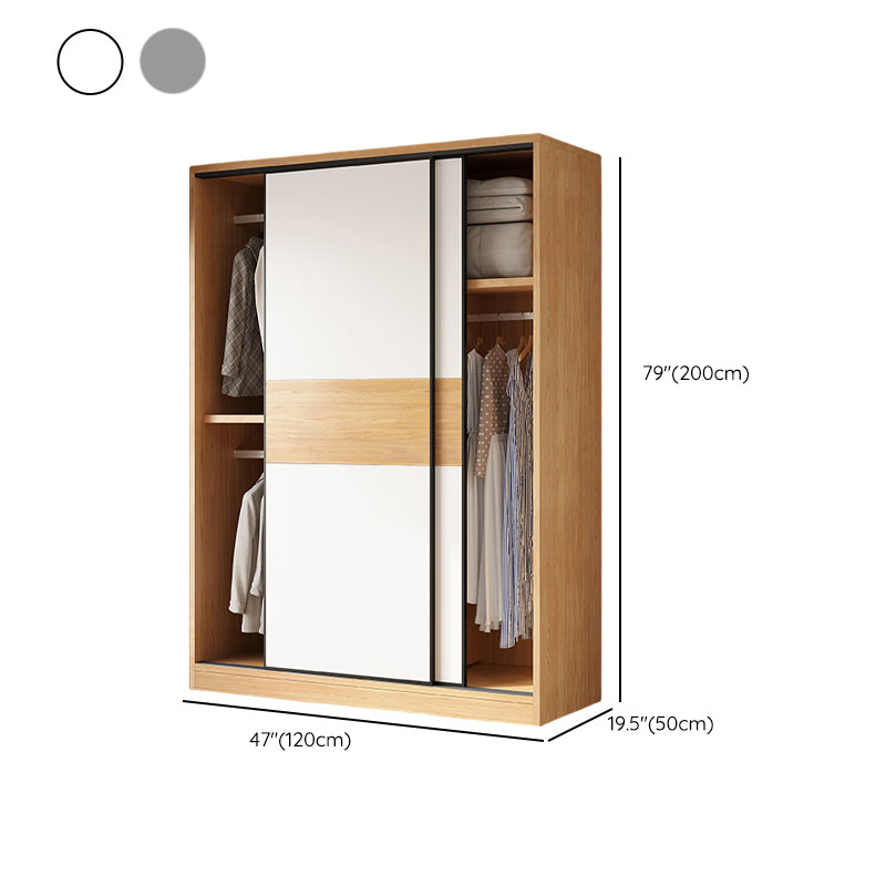 Modish Wooden Independent Armoire Cabinet with Soft Close Door, Interior Shelves, and Clothing Rod - image 11