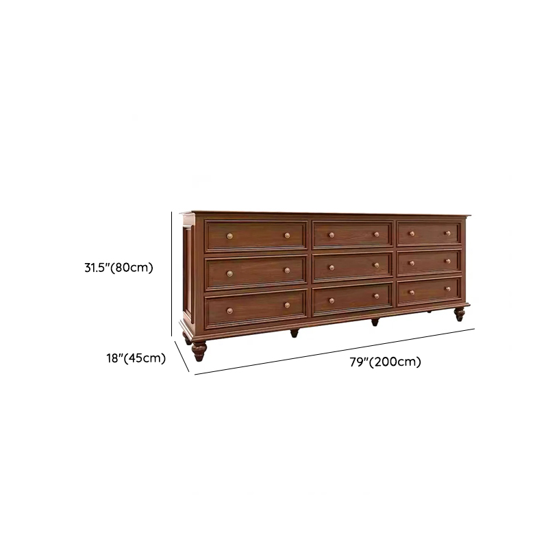 Cocoa Trendy Ash Wood Console Dresser/Semainier with 9/7/6 Drawers, Integrated Cable Management, Horizontal/Vertical - image 13