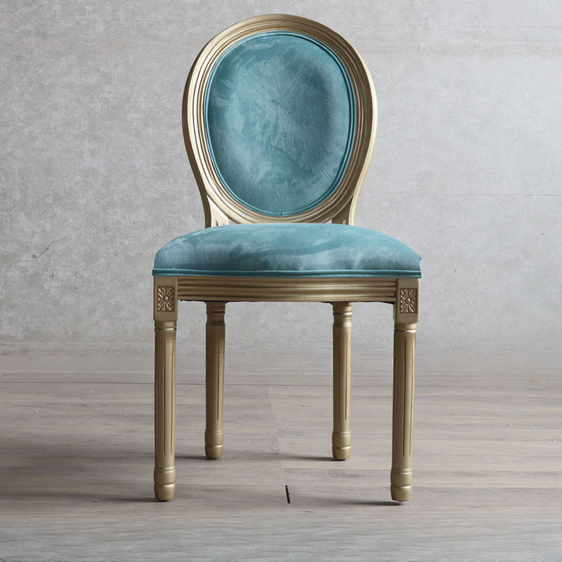 Golden Legged King Louis Back Armless Chair for Dining Room, Outlined Frame with Foot Pads, Steady and Stable - image 3