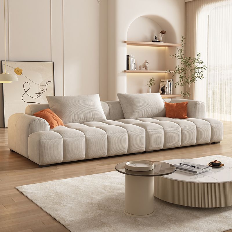 Vibrant Peony/Cerulean/Tangerine Color Sofa Couch with Round Arm and Concealed Support - image 8