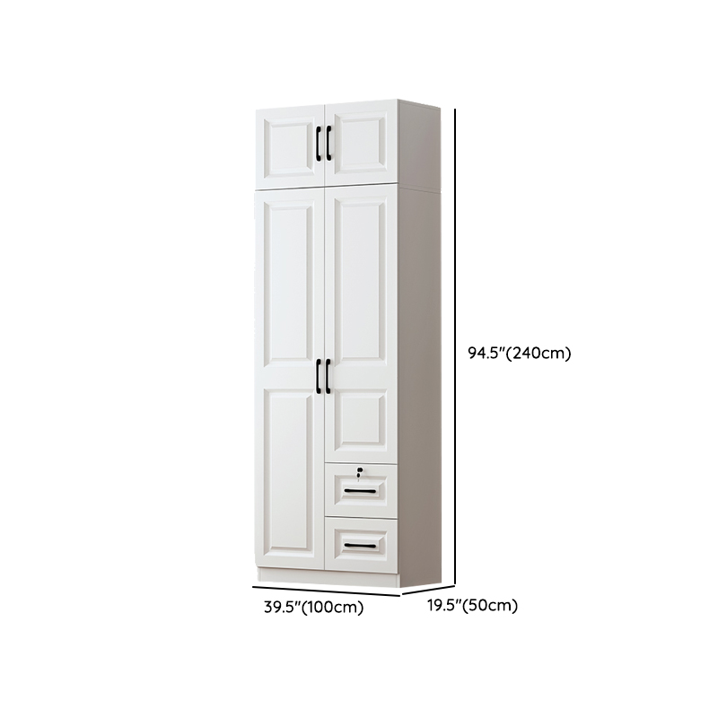 Sleek White Nordic Wooden Detached Almirah with Soft Close Drawers, Doors, and Clothing Rod - image 17