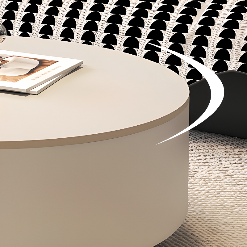 Rounded Coffee Table with 2 Drawers for Indoor Use in a Modern Style - image 8