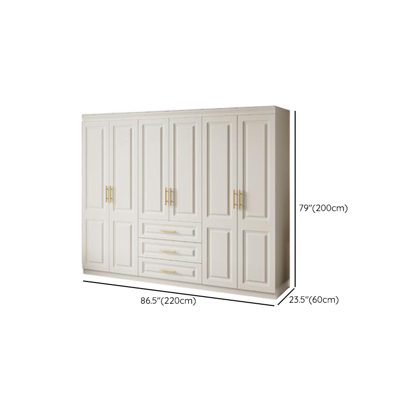 White Minimalist Laminate Wardrobe Closet with Soft Close Drawer, Soft Close Door, Interior Shelves, and Clothing Rod - image 11