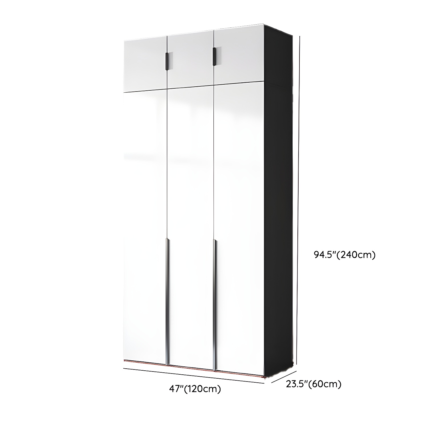 Convenient White Wardrobe Armoire with Shelves and Clothing Rod - image 16