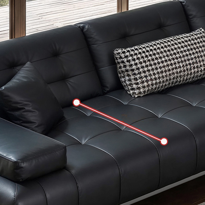 Straight/L-Shape Sofa Couch/Sofa Recliner with Tufted Back in Dark, Horizontal/Left Hand Facing, Decorative-stitched - image 9