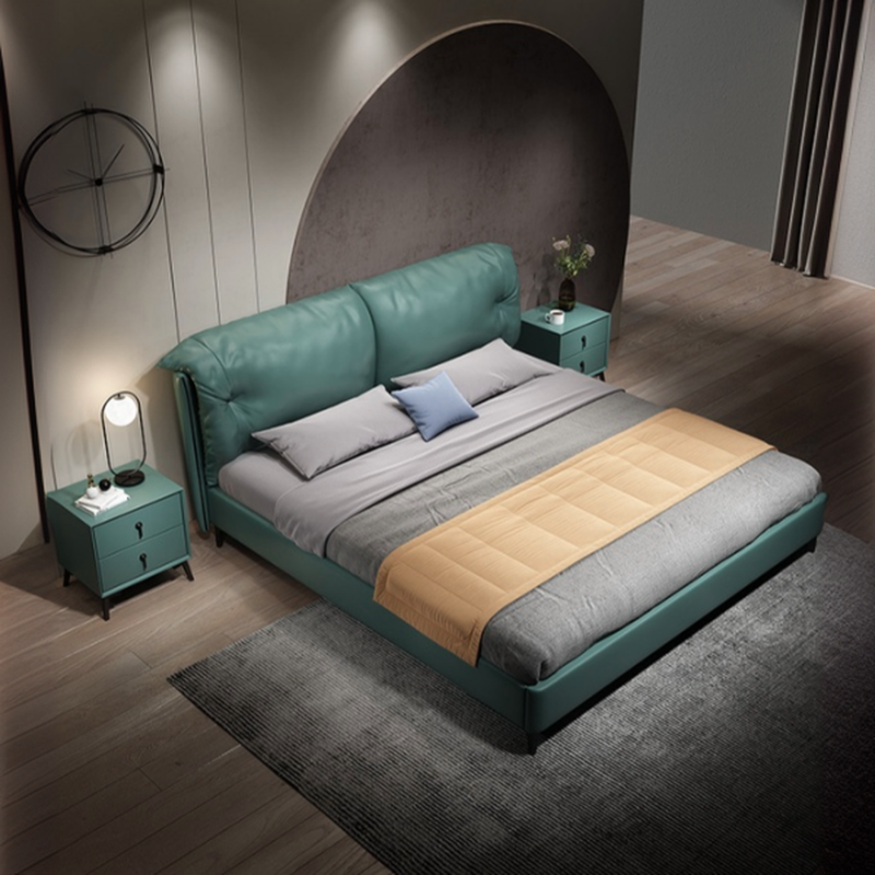 Lime Green Solid Color Timber Storage Bed/Platform Bed for Living Room