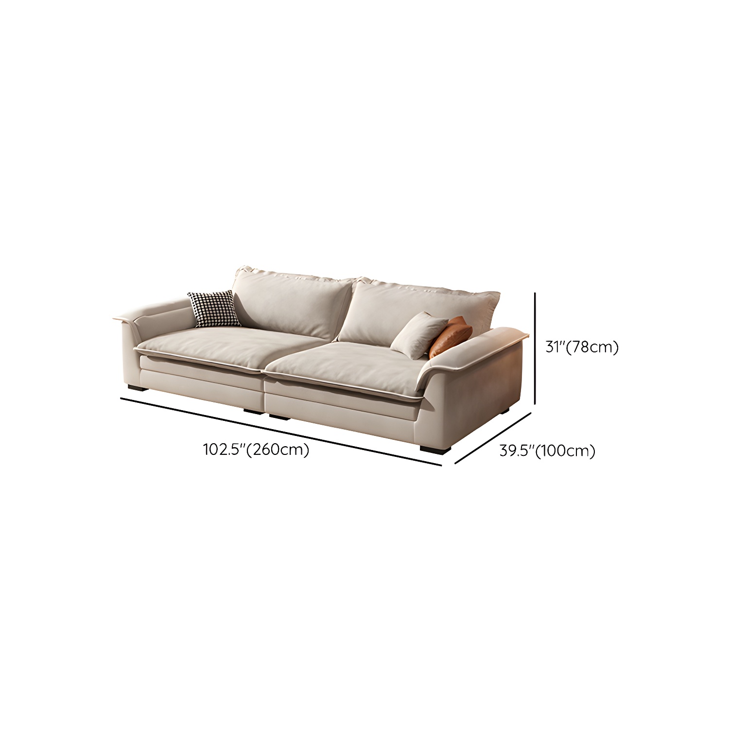 Contemporary Style Wood Frame Pillow Top Arm Sofa For Living Room - image 13