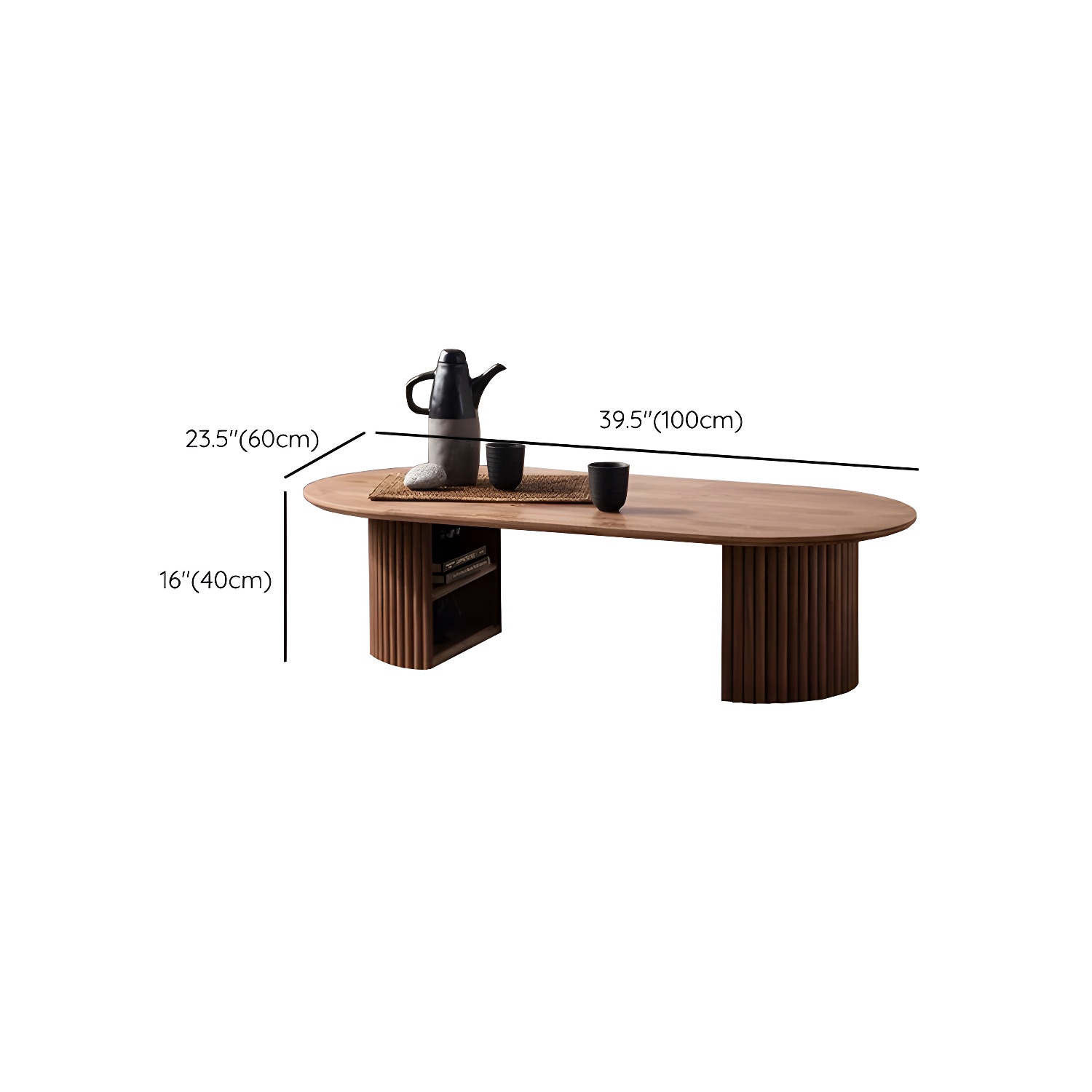 Modern Brown Wood Coffee Table with Rectangular Top and Brown Base - image 11