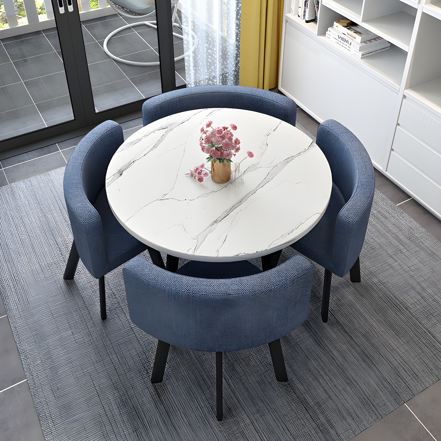 Modern Wood Dining Table Set 5 Pieces Dining Set for Home Use - image 12
