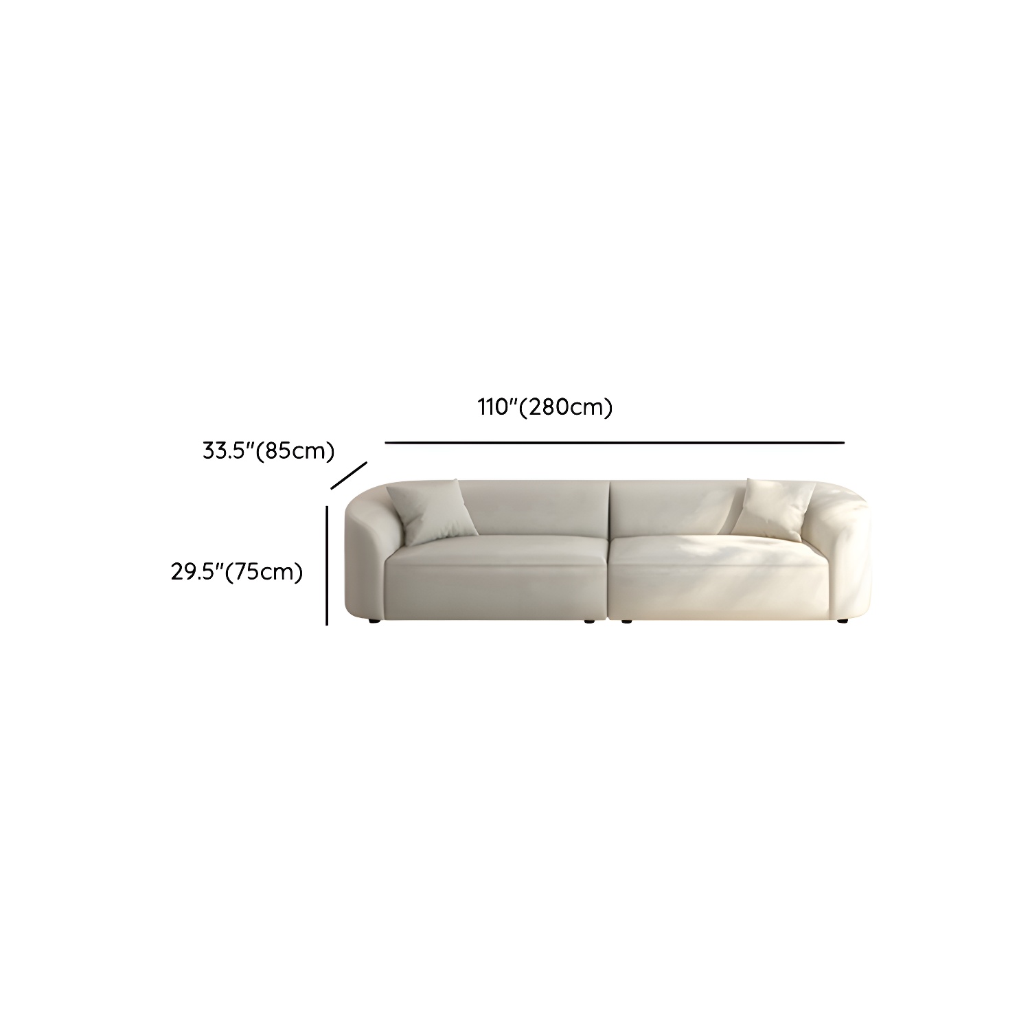 Modern Beige Tech Cloth Stationary Sectional Sofa with Wood Frame and Flared Arms - image 23