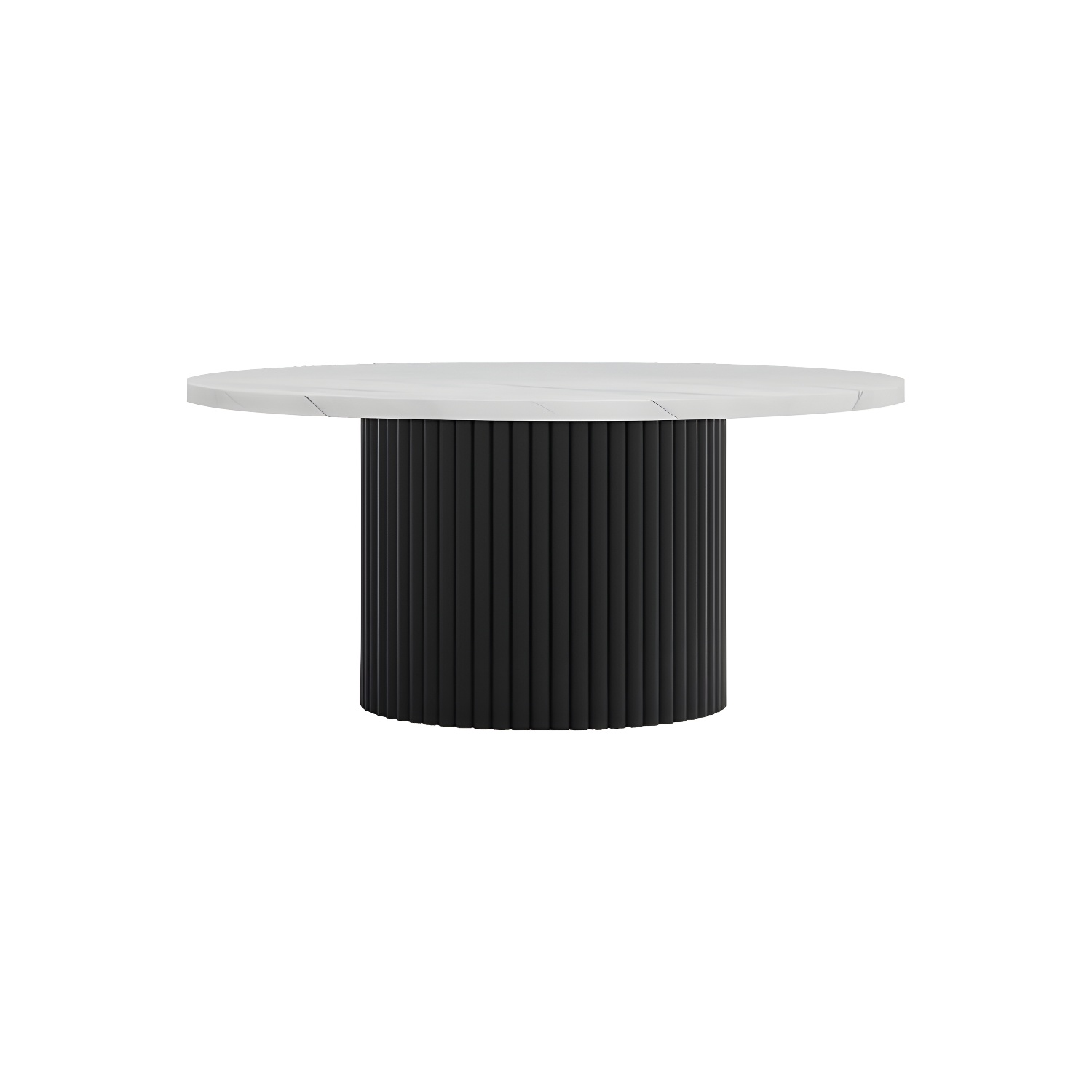Glam Pedestal Coffee Table Wood Round Cocktail Table for Living Room - image 10