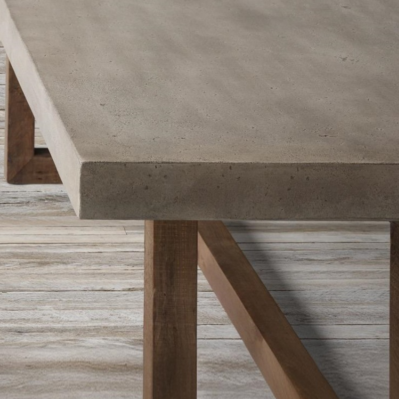 Rectangular Standard Table Height Fixed Dining Table in Wood Scoring for 8/for 6/4 People with a Wooden Tabletop in a Trendy Style - image 4