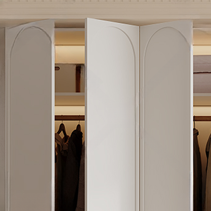 Minimalist Manufactured Wood Independent Almirah with 3-Drawer, Interior Shelves, and Clothing Rod - image 6