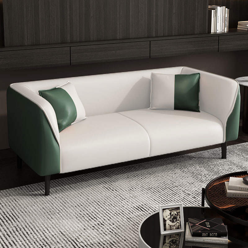 Contemporary Faux Leather Tuxedo Sofa with Water Resistant Design and Foam Seat Cushions - image 8