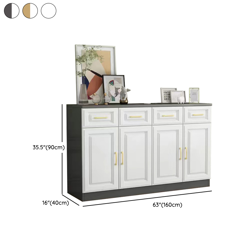 Detached Narrow/Standard Sideboard in Slab for Sitting Room with Pantry Hutch, 1 Shelf, 4 Doors/3 Doors/2 Doors and 4 Drawers/3 Drawers/2 Drawers in a Trendy Style - image 14