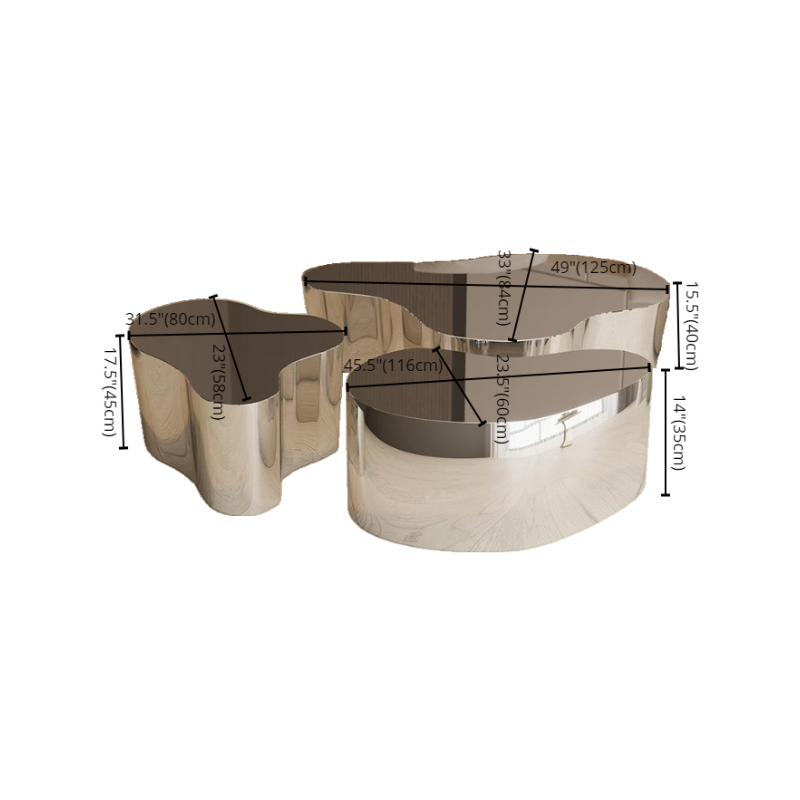 Silver Alloy Irregular/Circular-shaped Accent Table for Small Spaces - image 17