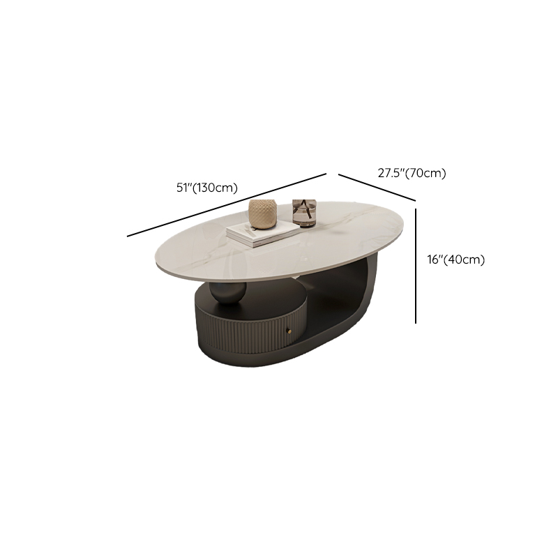 Nested Elliptical Accent Table with Repository Storage for Indoor Use - image 20