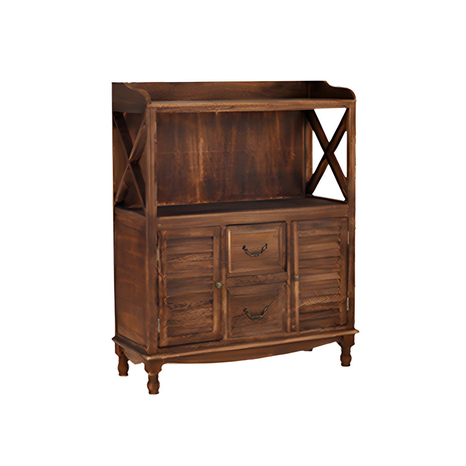 Rustic Farmhouse Wood Server - Compact Sideboard with Drawers and Open Storage - image 16