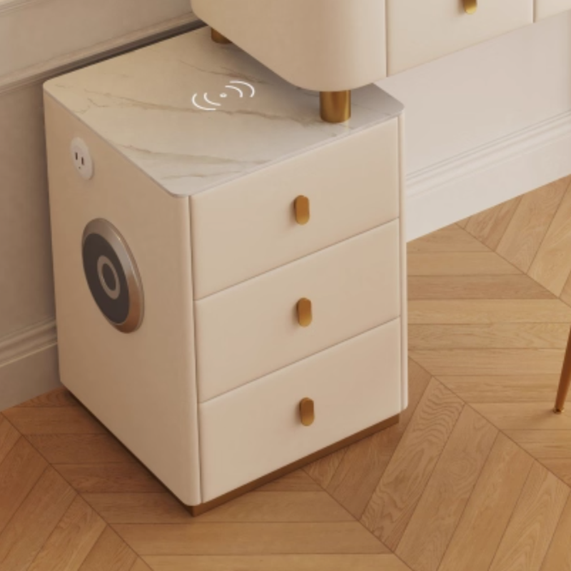 White/Gray/Beige Standard Alloy Vanity Set with LED Mirror, Chair & 6 Drawers - image 3