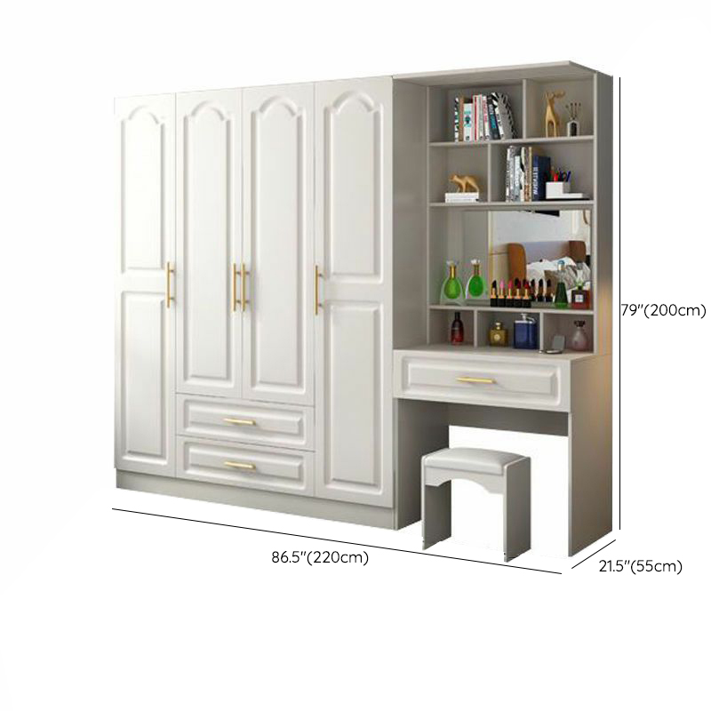 Contemporary Wood Chalk Wardrobe Closet with Interior Shelves&Clothing Rack&3-Drawer/6 Drawers/5-Drawer - image 32