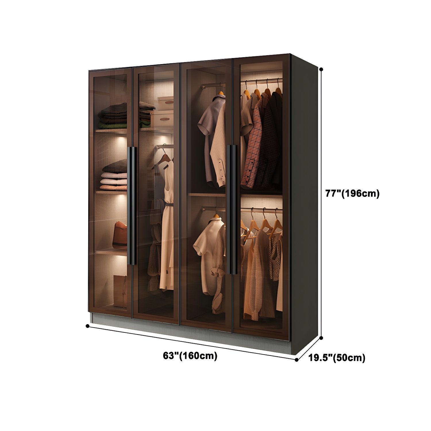 Modern Style Storage Cabinet Mirrored Finish Cabinet with Glass Door - image 14
