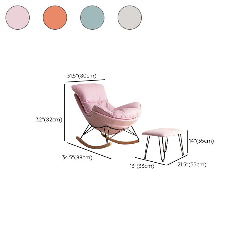 Modern Upholstered Rocking Chair Set with Slipcover and Ottoman - image 18
