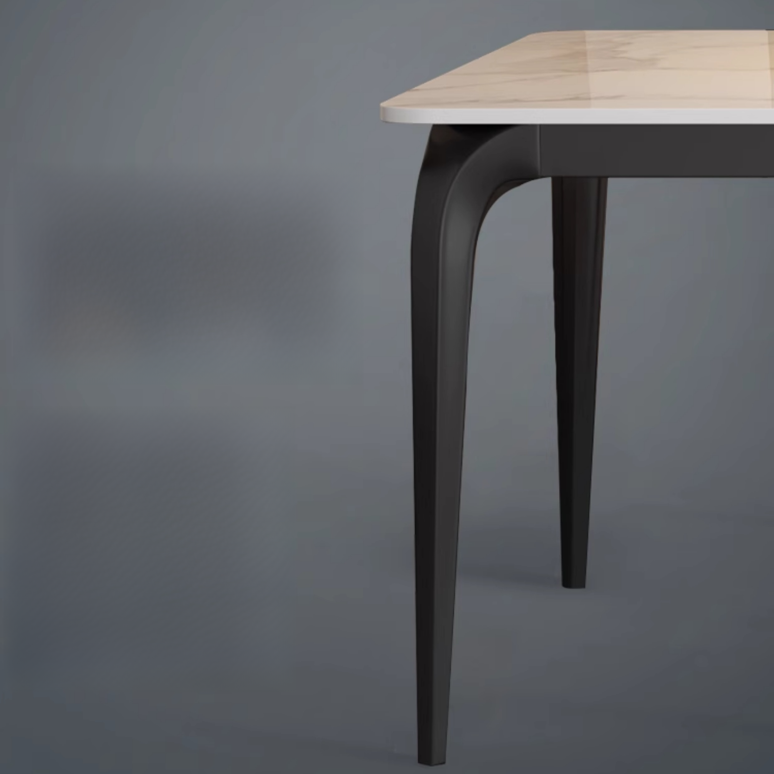 Trendy White/Charcoal/Light Gray Rectangle Scratch Resistant Sintered Stone Top Dining Table for 4/8 People/Seats 6, Standard Table Height - image 14