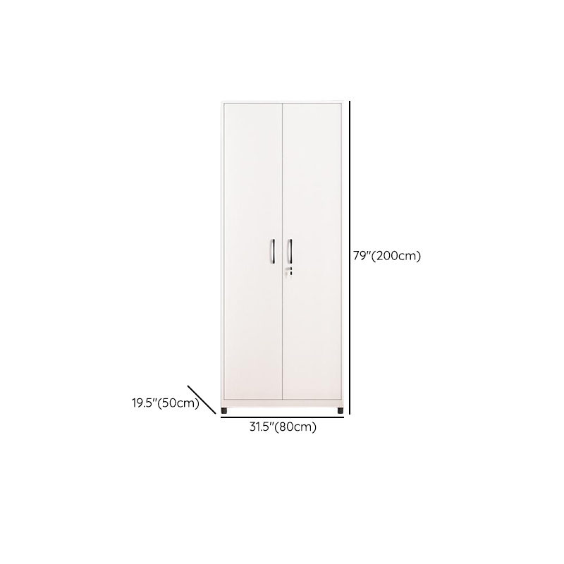 White Modish Steel Independent Armoire Cabinet with Adaptable Shelf, Soft Close Door, and Clothing Rod - image 14