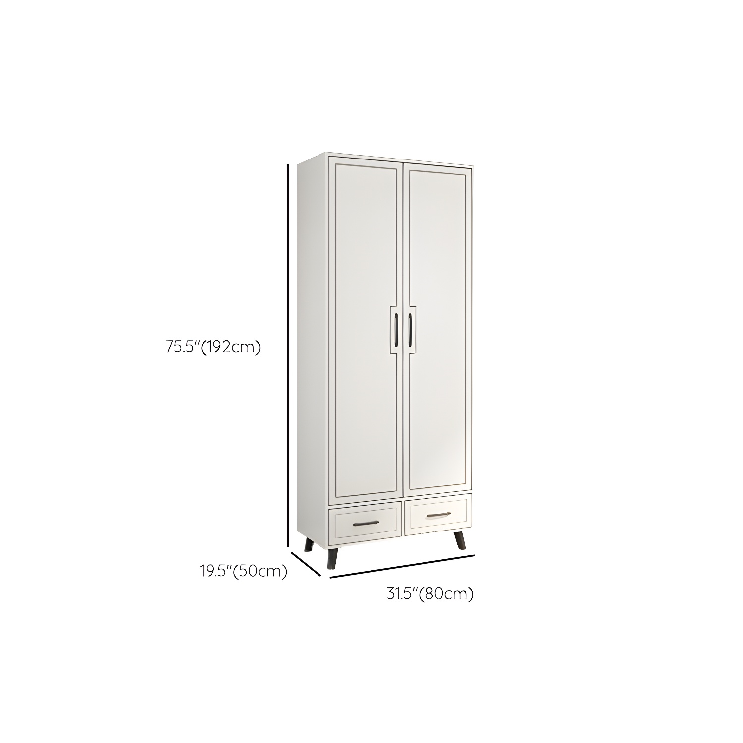 White Wardrobe Closet with Drawer French Country Wardrobe Cabinet - image 13