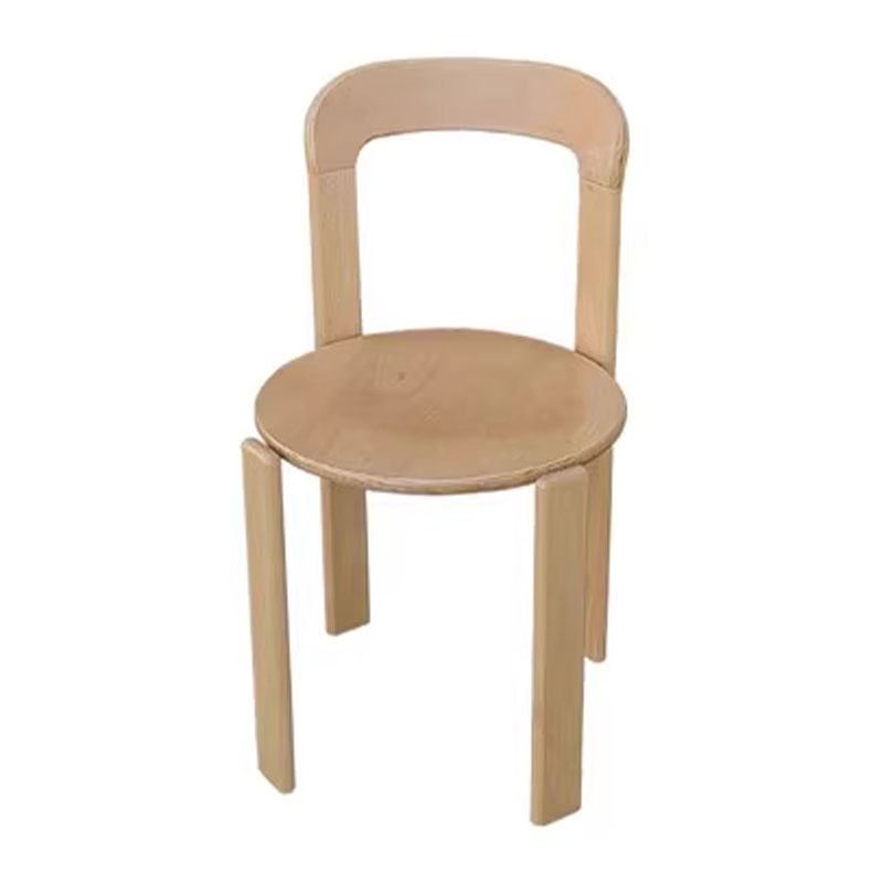 Scandinavian Natural Wood Armless Kitchen Chair 15.3inch Wide Non-Swivel 1 Piece - image 5