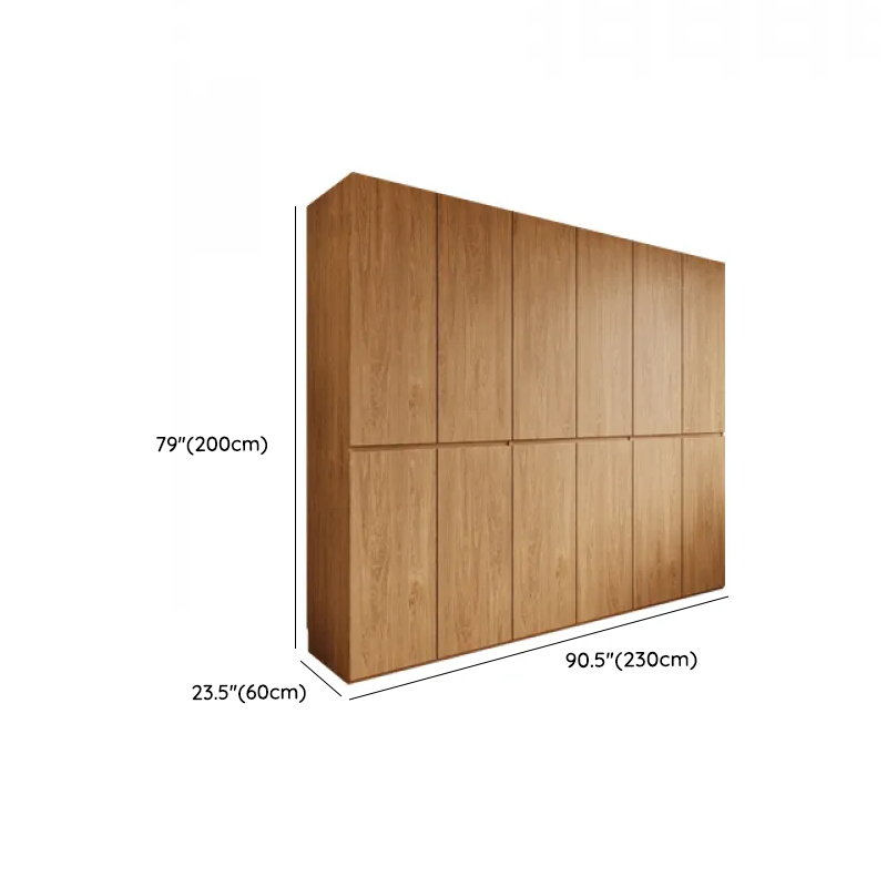 Wood Grain Minimalist Laminate Independent Wardrobe Closet with Soft Close Door, Interior Shelves, and Clothing Rod - image 31