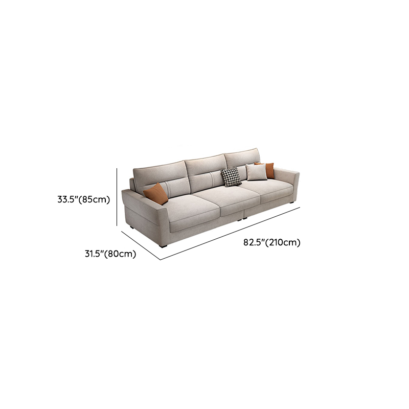 Standard Sofa/Single Sofa with Loose Back, Flannel Upholstery in Light Gray, Arm Included, 4/3 Pillows - image 14