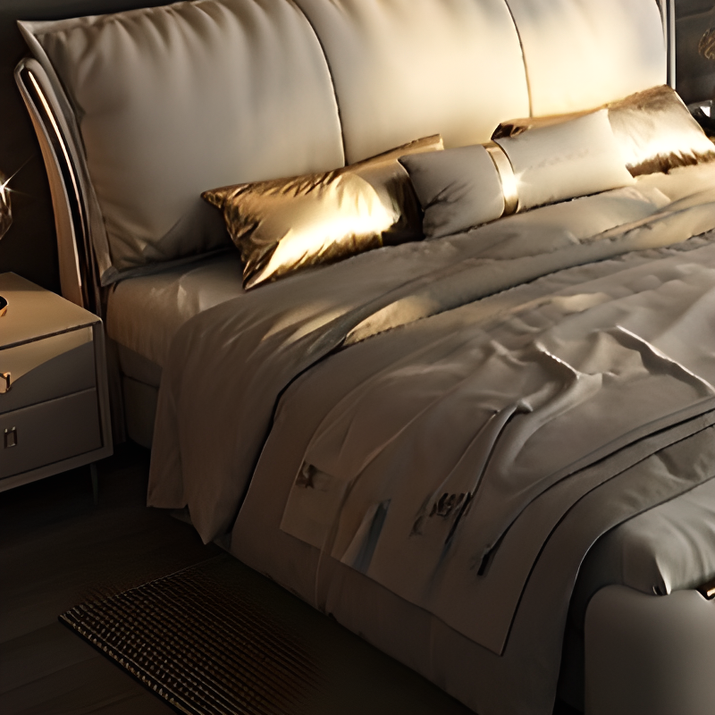 Light Gray Luxurious Solid Color Storage Bed/Platform Bed with Pine Wood Frame for Living Room - image 5
