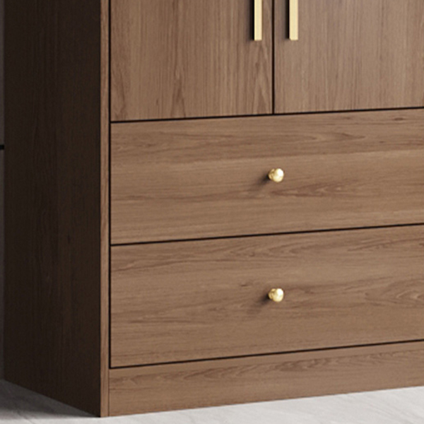 Modern Wood Wardrobe Armoire: 1pc Clothing Rod, Non-Adjust Shelves, Pre-Drilled Holes - image 9