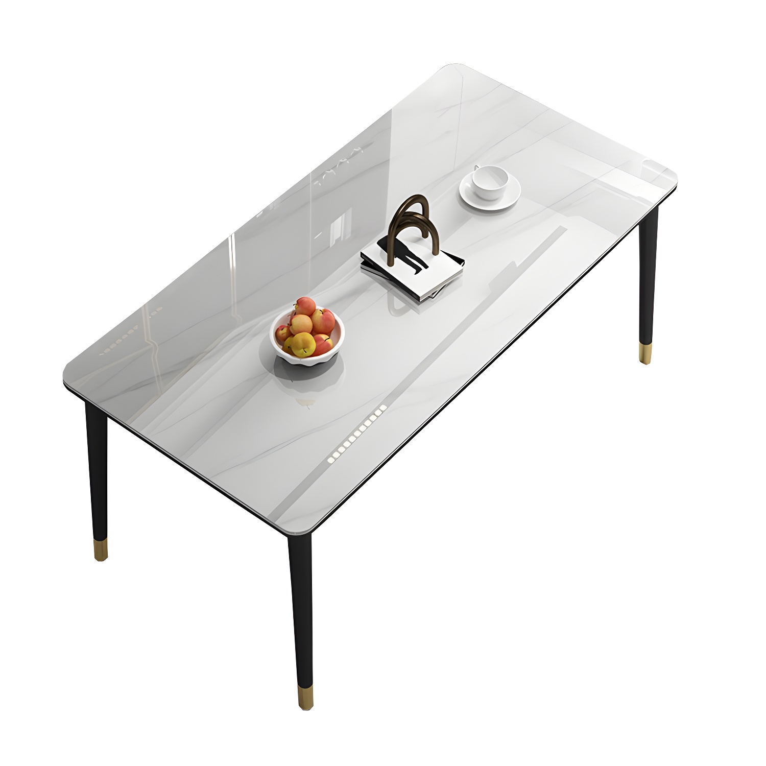 Glam Iron Dining Table Set 1/2/5/7 Pieces Rectangle Dinette Set with Sintered Stone Top - image 5