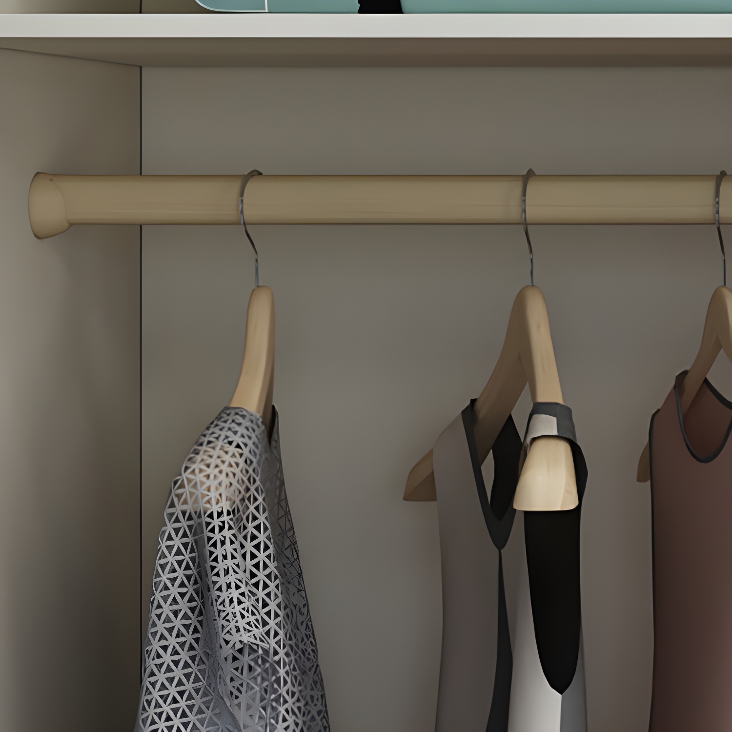 French Country Wardrobe White Colour Wooden Wardrobe Closet With 2 Drawers - image 6