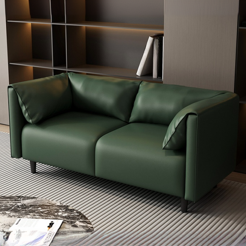 Drawing Room Loveseat with Light Gray/Olive Green/Amber Color Upholstery and Armrest