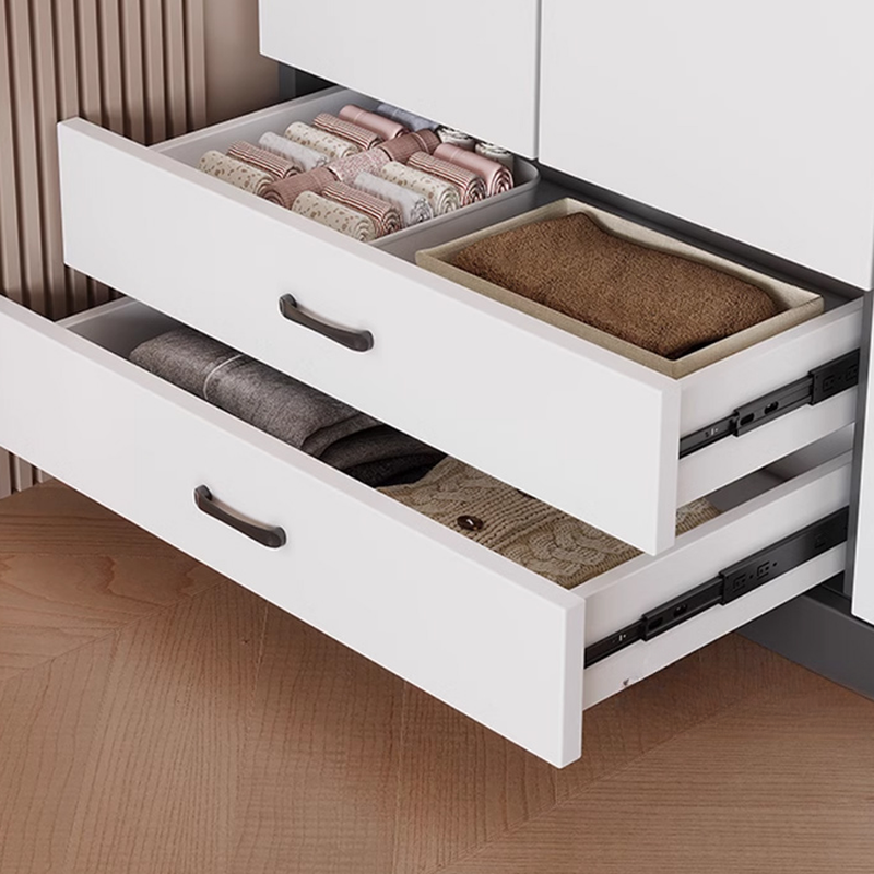 Art Deco Composite Wood Wardrobe Armoire with Flexible Shelf, Soft Close Drawer and Door, Clothing Rod Included - image 8