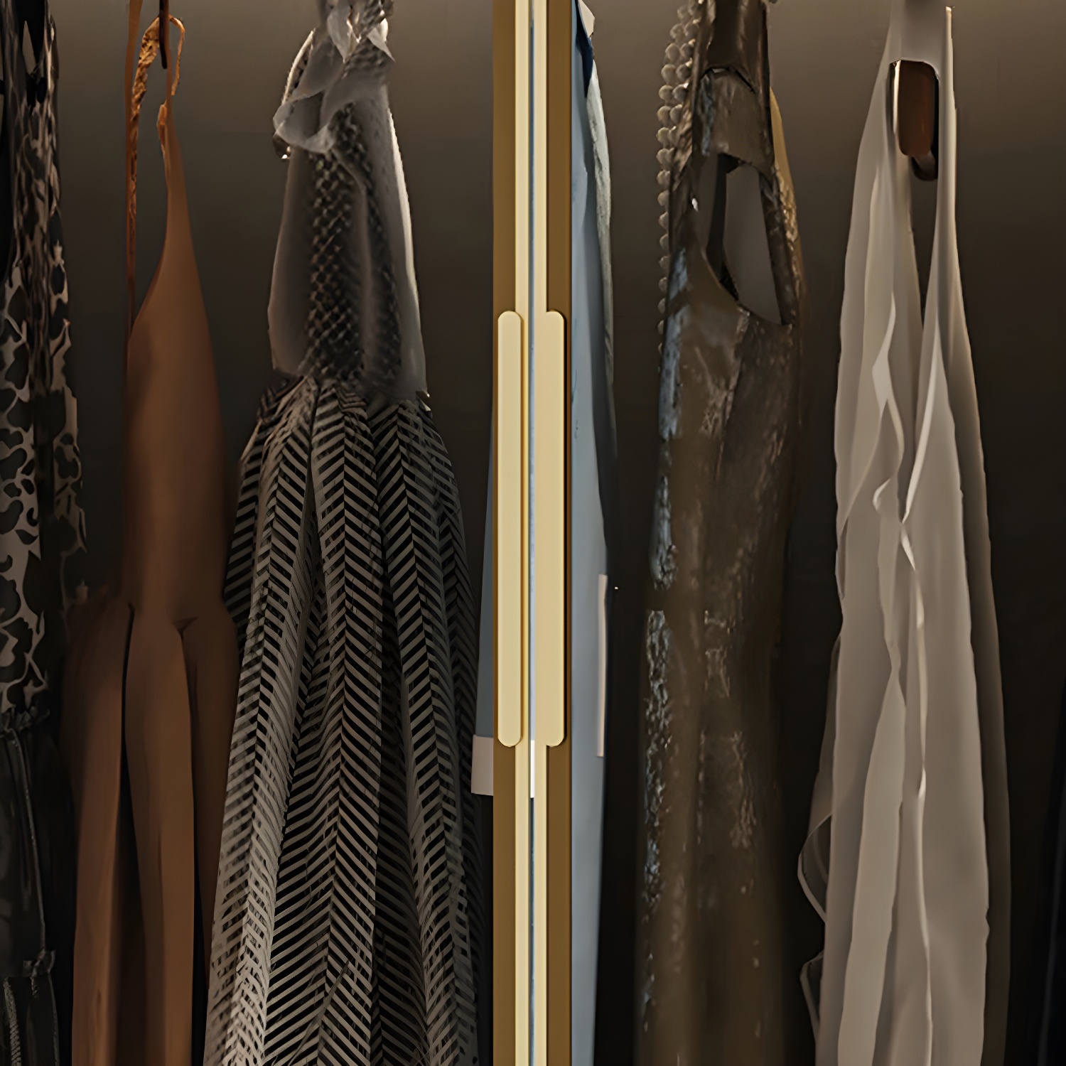 Glass and Wood Wardrobe Armoire Contemporary Wardrobe Closet - image 9