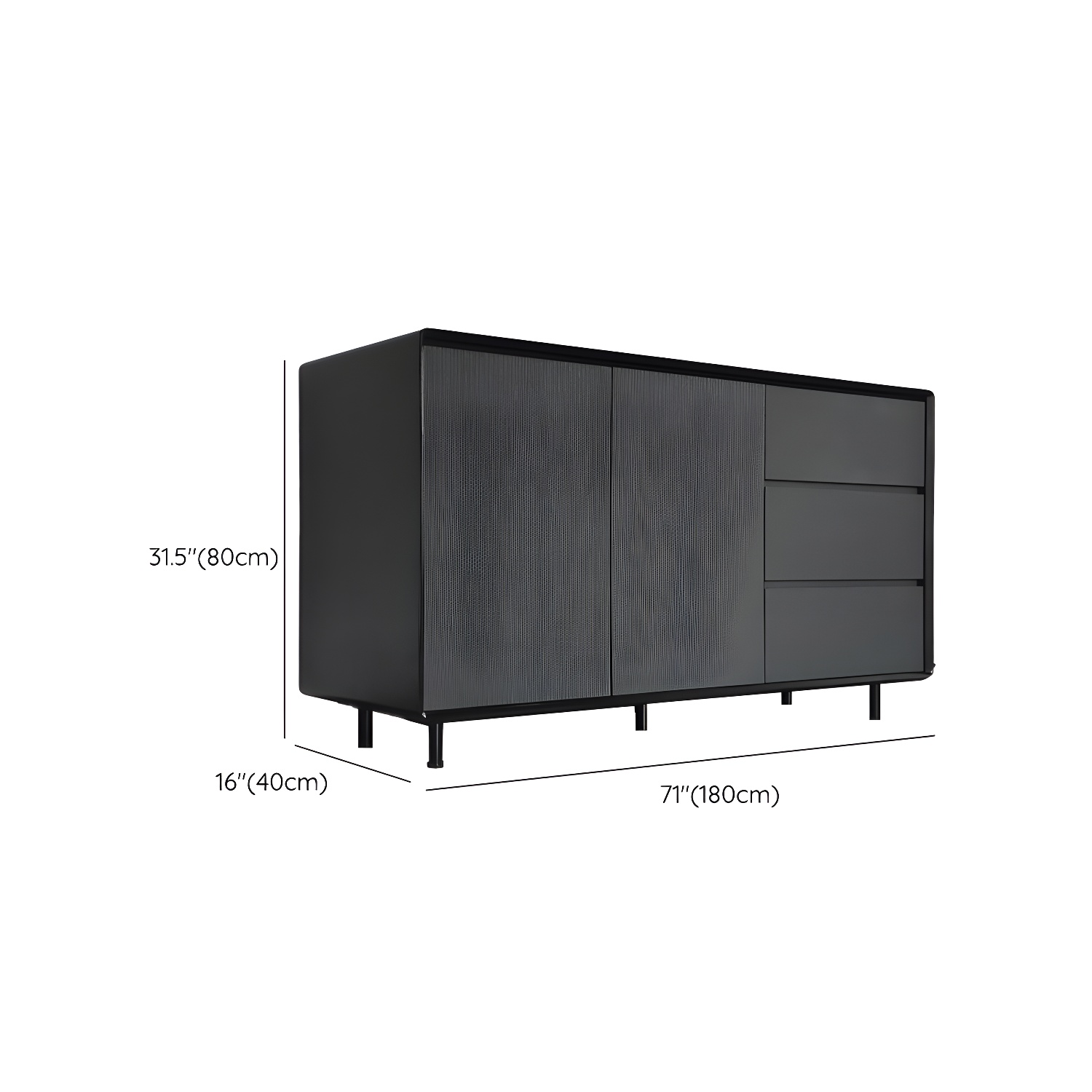 Wood Buffet Table Contemporary Style Side Board with Cabinets and Drawers - image 31