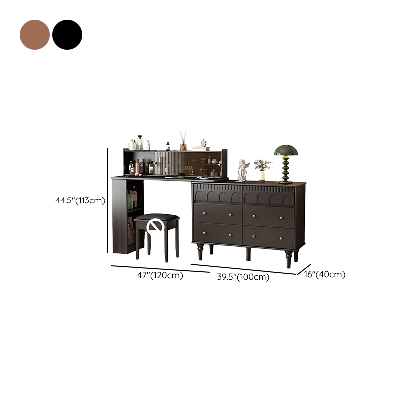 Simplistic Large Vanity Set/Makeup Vanity with Rubberwood Table Top, 4 Drawers/6 Drawers/2 Drawers, Scalable and No Suspension - image 11